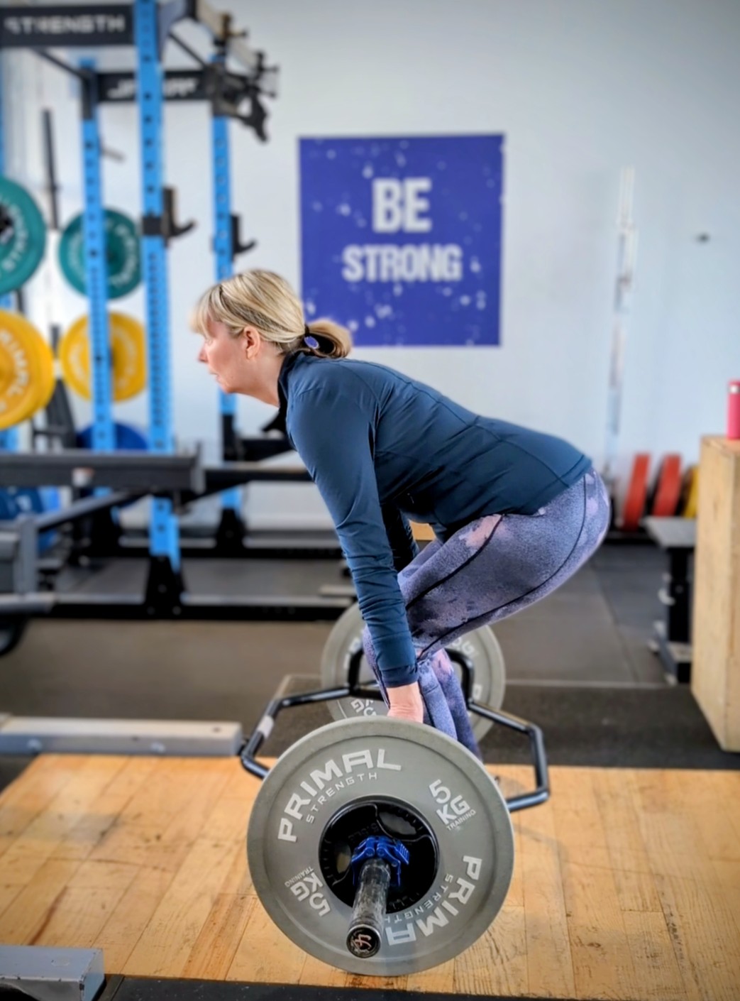 RWF Personal Training Client Brom performing a perfect trap bar deadlift