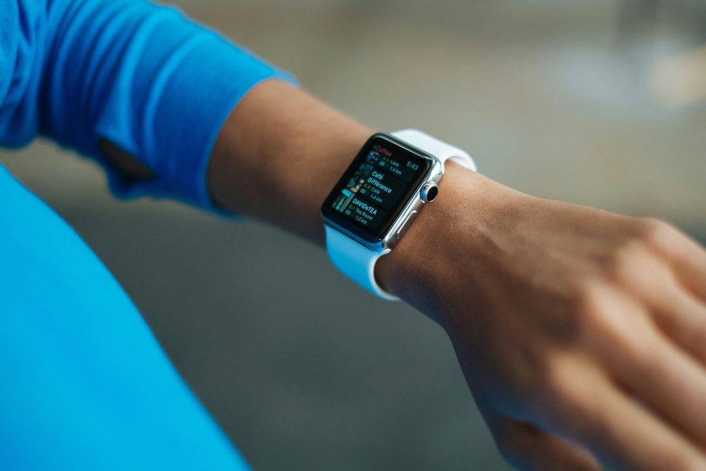 Runner wearing a smart watch