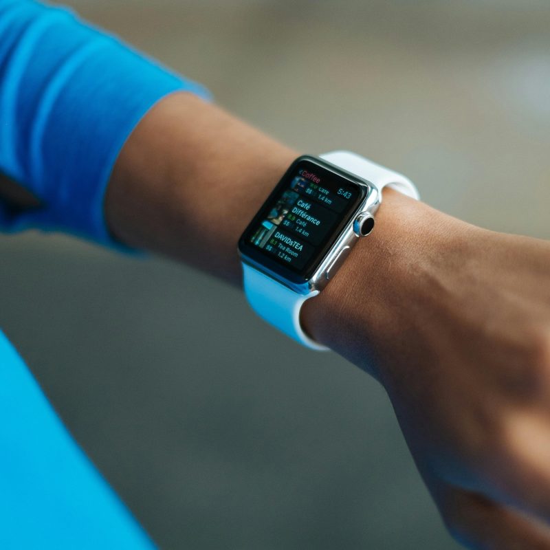 Runner wearing a smart watch
